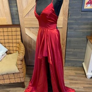 Red evening gown
